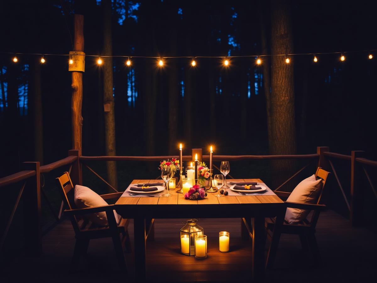 Cenas románticas en OSO GLAMPING